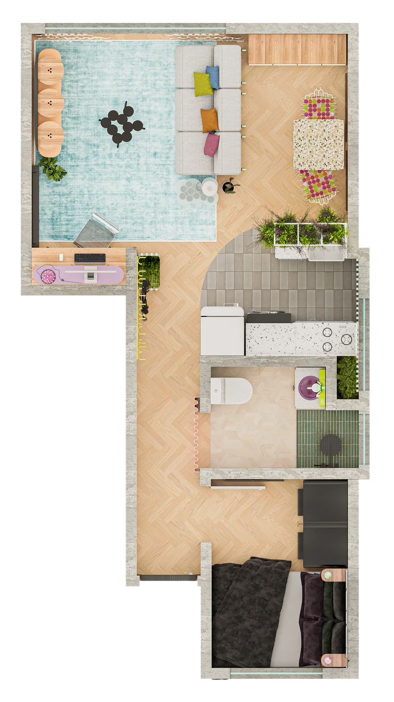 Apartamento Colors — Planta — Temigue