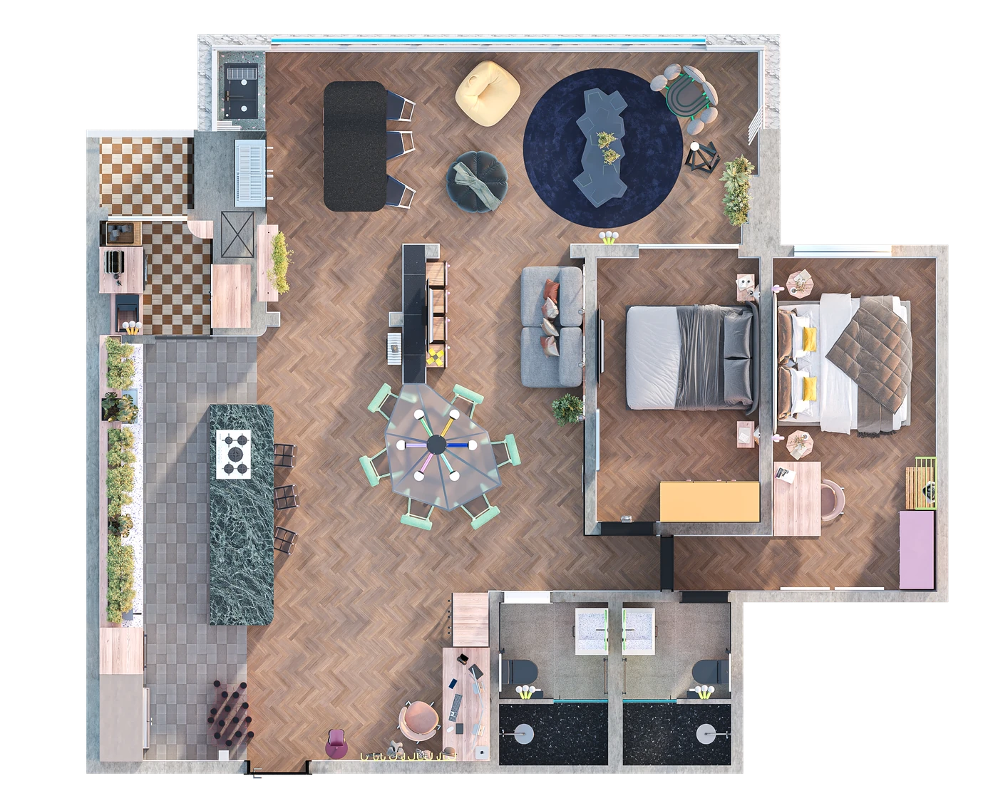 Apartamento Gaba — Planta humanizada — Temigue