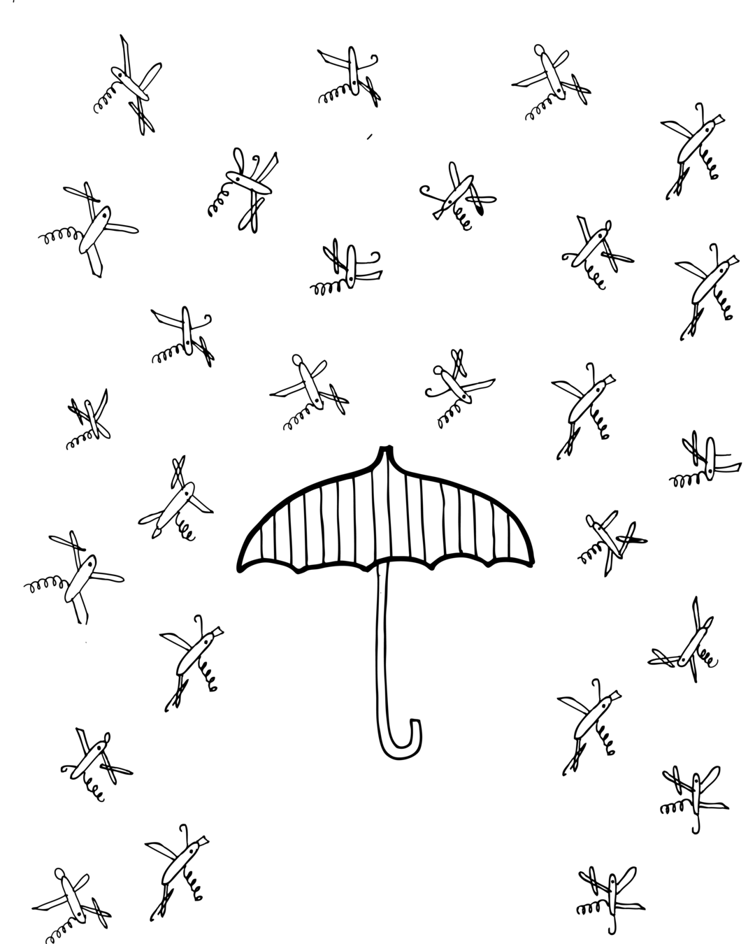 Ilustração Chuva de Canivetes