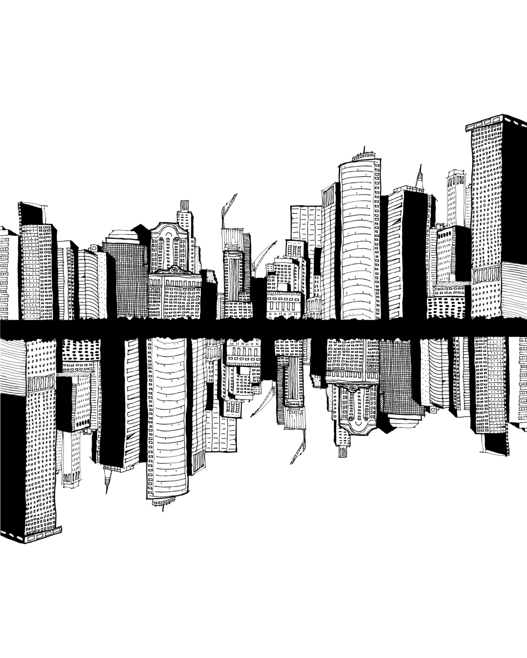Ilustração Cidade Navio Bolsa