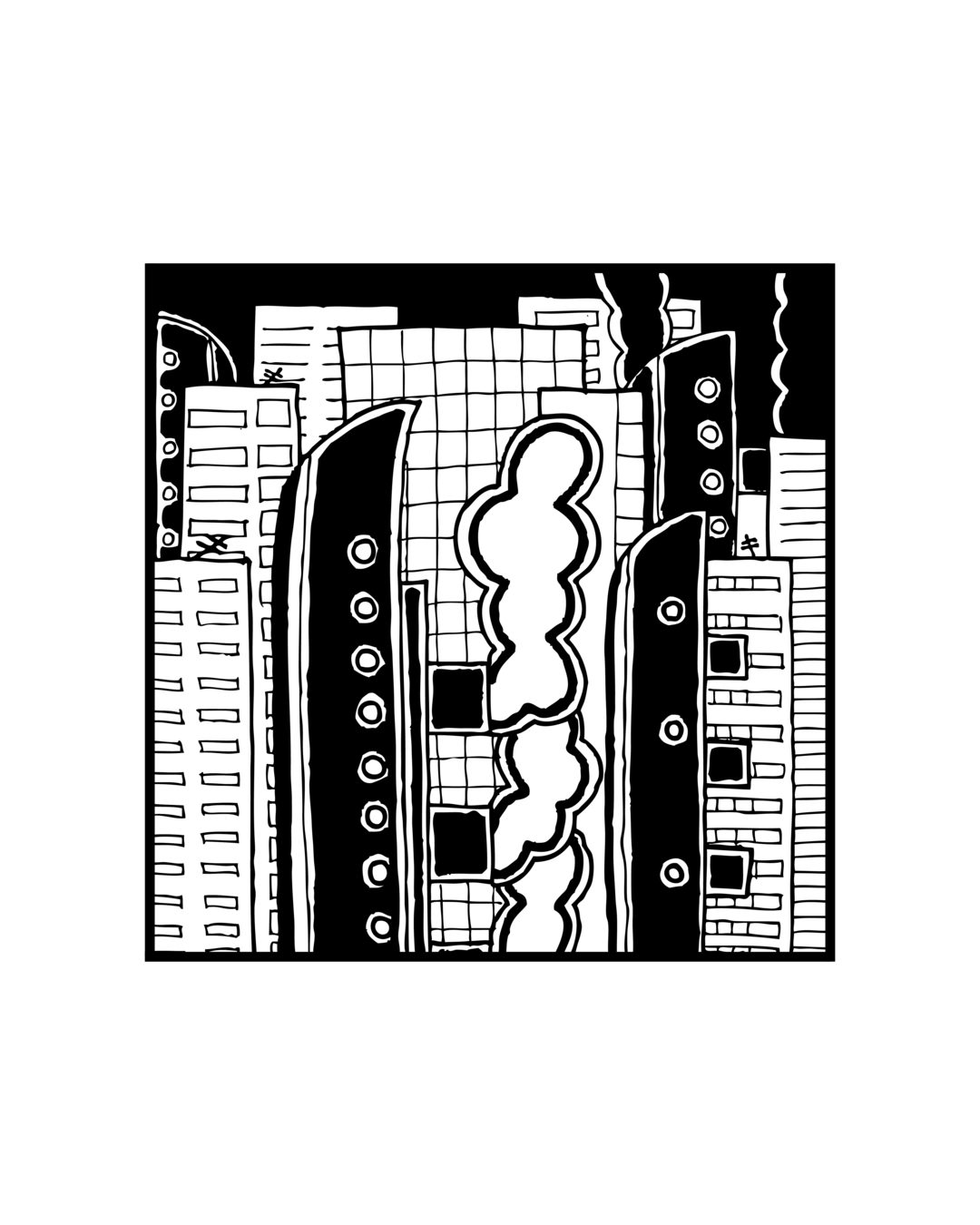 Ilustração Cidade Navio Logo